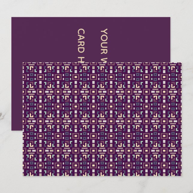 Convite Deep Purple e Terroso Abstrato Geométrico (Frente/Verso)