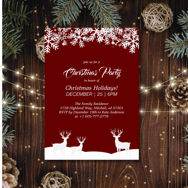 Convite Deep Red Merry Festa de Natal (Criador carregado)