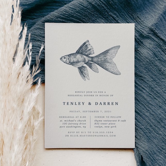 Convite Deep Sea | Rehearsal Dinner Invitation (Criador carregado)