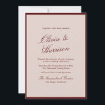 Convite Deep Wine Old Money Calligraphy Wedding Invitation<br><div class="desc">Deep Wine old money wedding invitations designed for a refined, heirloom-inspired celebration. This Deep Wine and Dried Rose wedding invitation blends Old World calligraphy with 2026 Winecore elegance, creating a romantic editorial aesthetic. Perfect for the traditional yet fashion-aware bride who loves formal wording and timeless typography. Pair with wax seals,...</div>