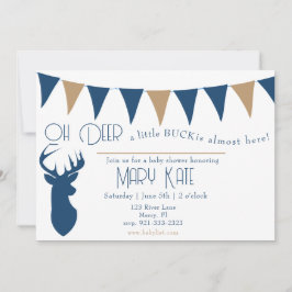 Convite "Deer a Little Buck chá de fraldas"