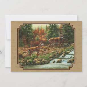 Convite Deer and Stream Waterfall Tan