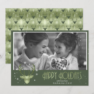 Convite Deer Antlers Arrows Photo V2 Green ID861