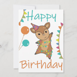 Convite Deer Birthday Deseja Um Belo Feliz Bolinho De Adul