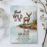Convite Deer Hunting Buck Wild 40th Birthday Party<br><div class="desc">Celebrate another year buck wild with this rustic deer hunting–themed birthday party design, featuring a detailed watercolor deer standing in the woods. Perfect for outdoorsmen, hunters, and nature lovers, this design blends a rugged yet artistic woodland style with bold “Buck Wild” birthday humor. Ideal for adult men of any age,...</div>
