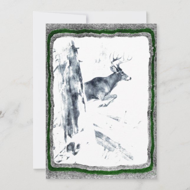 Convite Deer Hunting invitation template (Frente)