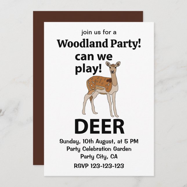 Convite Deer Podemos Jogar Cerveja (Frente/Verso)