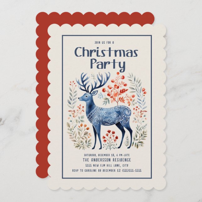 Convite Deer Scandinávia - Festa Nórdica de Natal (Frente/Verso)