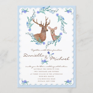 Convite Deers in Love Woodland Casamento no inverno