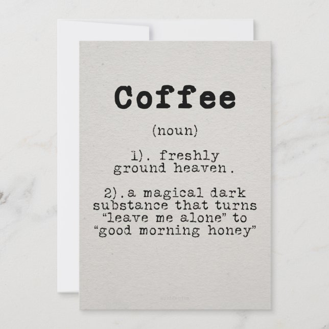 Convite Definição De Café Com Sobrecarga (Frente)