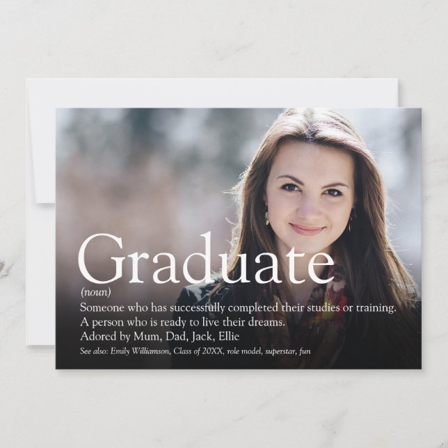 Convite Definição de Foto de Graduado Moderno  (Frente)