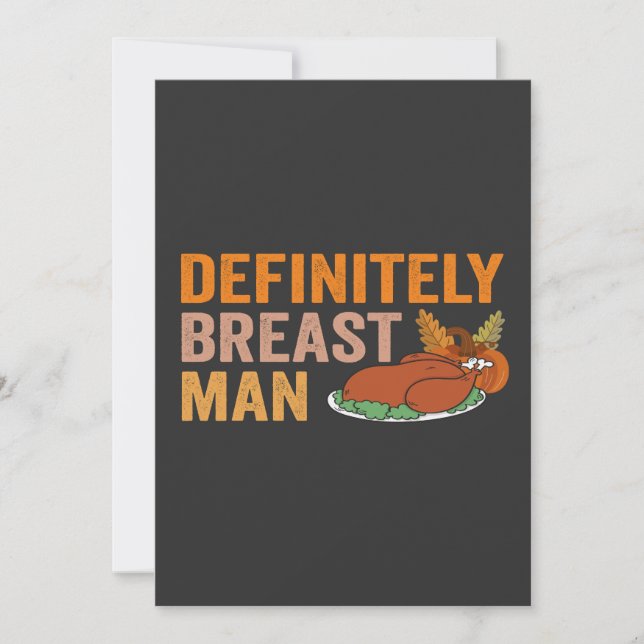 Convite Definitivamente Homem de Peito Engraçado Dia de Aç (Frente)