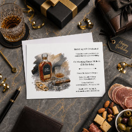 Convite Degustação de Bourbon Tema Charuto Whisky 45º Aniv