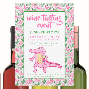 Convite Degustação de Vinho com Jacaré Elegante