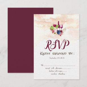 Convite Degustação de Vinho de Flores de Borgonha Aquarel