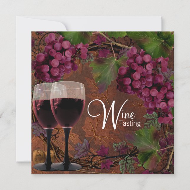 Convite Degustação de Vinho de Uvas Vermelhas e Verdes Ant (Frente)