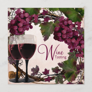 Convite Degustação de Vinho de Uvas Vermelhas e Verdes Vin