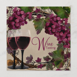 Convite Degustação de Vinho de Uvas Vermelhas e Verdes Vin