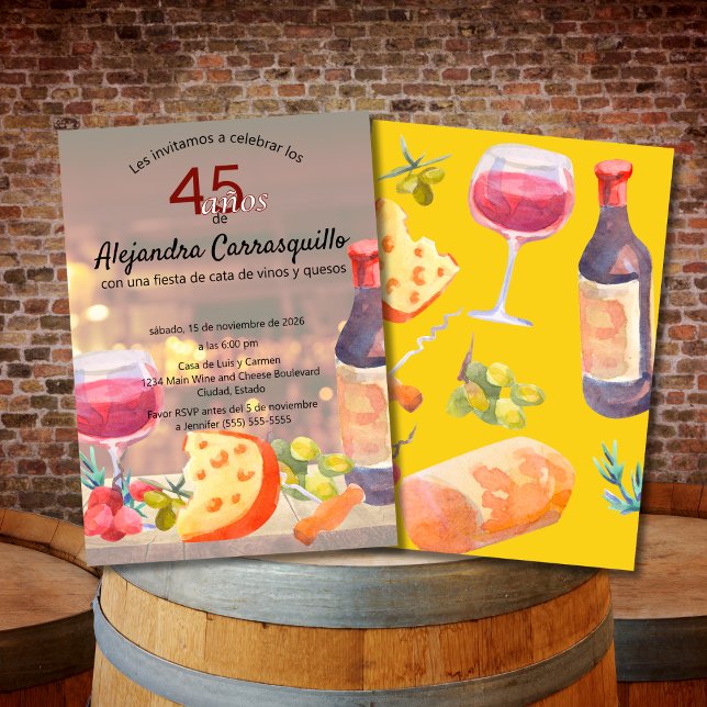 Convite Degustação de Vinho e Queijo com Classe Espanhol 4 (Criador carregado)