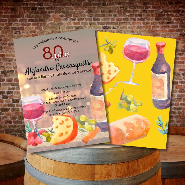 Convite Degustação de Vinho e Queijo com Classe Espanhol 8 (Criador carregado)