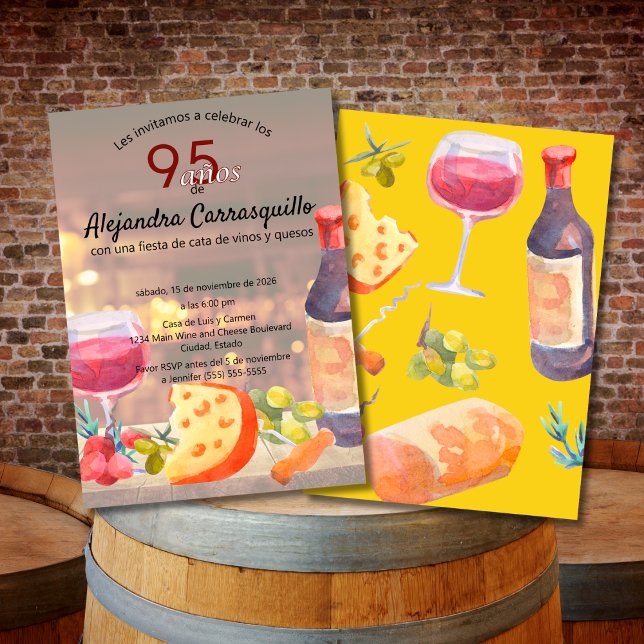 Convite Degustação de Vinho e Queijo com Classe Espanhol 9 (Criador carregado)