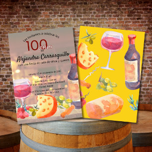 Convite Degustação de Vinho e Queijo Divertida Espanhola 1