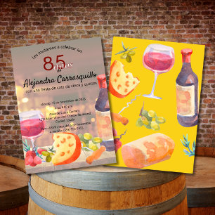 Convite Degustação de Vinho e Queijo Spanish Cool de 85 An