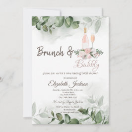 Convite Degustação de Vinho Eucalipto Verde Brunch & Espum