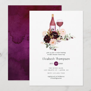 Convite Degustação de Vinho Floral Berry e Blush no Chá de