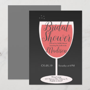 Convite Degustação de Vinho Minimalista em Vidro Coral Chá