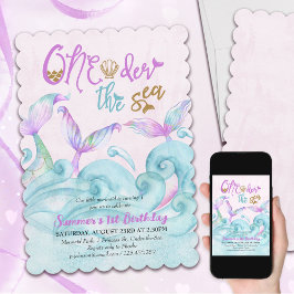 Convite Deite o primeiro aniversario de sereia do Mar