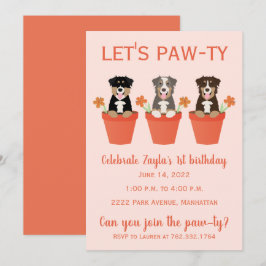Convite Deixa Cachorros Australianos Pawty