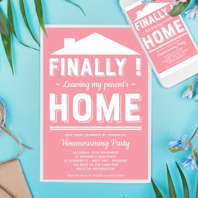 Convite Deixando minha Casa de Pais Engraçada Festa de Aqu (Inspired on a truth story! :-D)