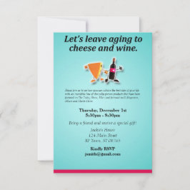 Convite Deixar o envelhecimento com queijo e vinho