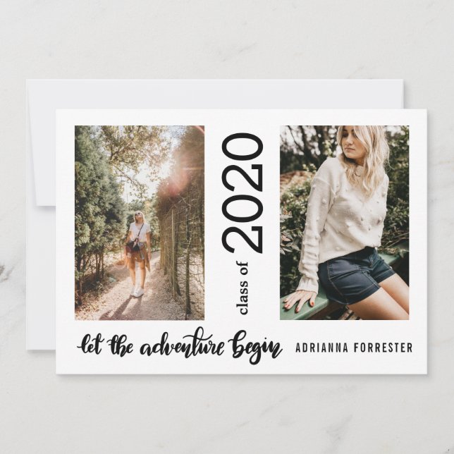 Convite Deixe a aventura começar Formando classe de 2020 (Frente)