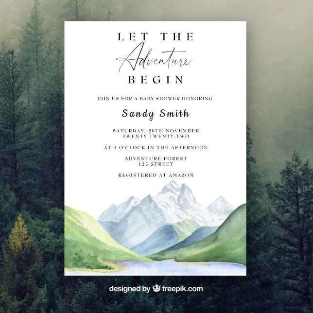 Convite Deixe A Aventura Começar O Chá de fraldas Dos Rapa (Criador carregado)