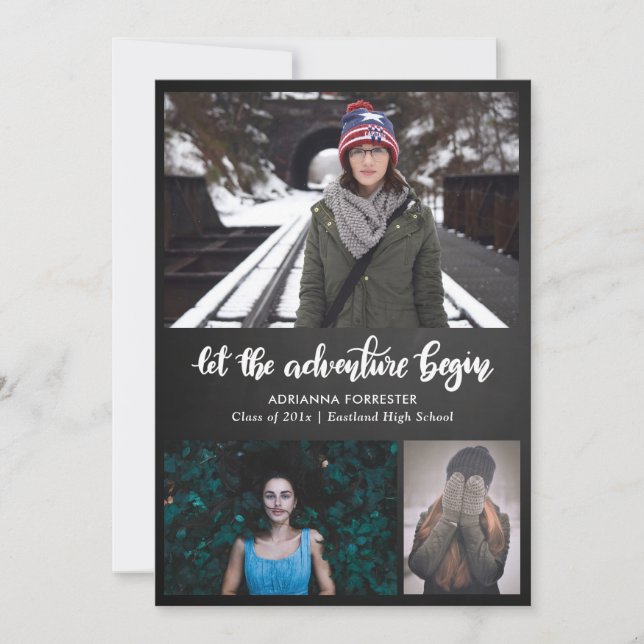 Convite Deixe A Aventura Começar O Quadro | Formando (Frente)