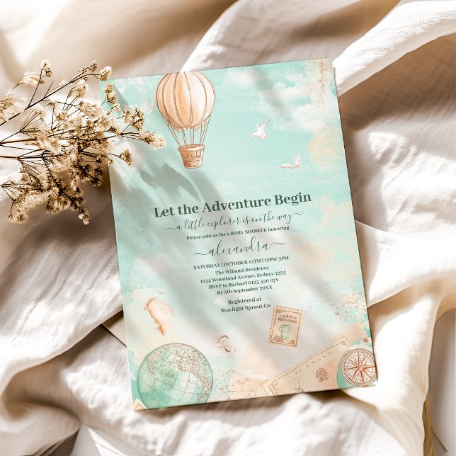 Convite Deixe a empresa começar o Chá de fraldas (Criador carregado)