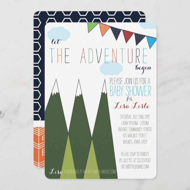 Convite Deixe a empresa começar o Chá de fraldas (Frente/Verso)