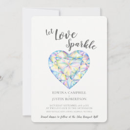 Convite Deixe amar a cor d'água do diamante brilhante