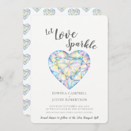 Convite Deixe amar a cor d'água do diamante brilhante