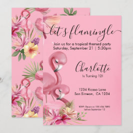 Convite Deixe Flamingle Tropical Rosa Flamingo Aniversário
