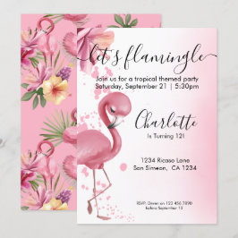 Convite Deixe Flamingle Tropical Rosa Flamingo Aniversário