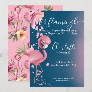 Convite Deixe Flamingle Tropical Rosa Flamingo Aniversário