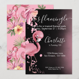 Convite Deixe Flamingle Tropical Rosa Flamingo Aniversário