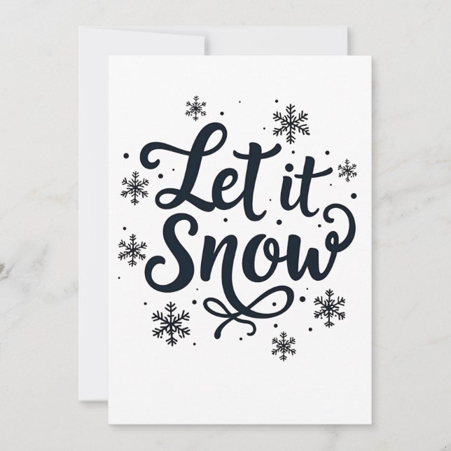 Convite Deixe Nevar Floco de Neve Inverno Natal (Frente)