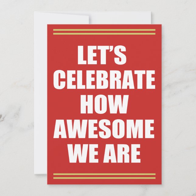 Convite Deixe-nos comemorar como impressionante nós somos (Frente)