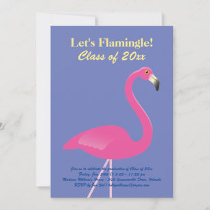 Convite Deixe-nos Flamingle! Classe 2019 do partido - roxo