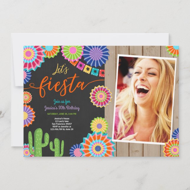 Convite Deixe-nos mulher mexicana do aniversário 30 do (Frente)