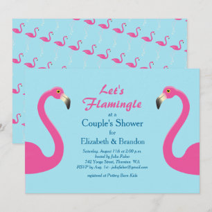 Convite Deixe-nos o chá do casal de Flamingle convidar a